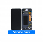Ekranas skirtas Samsung G970 S10e su rėmeliu / Prism Black / (Service Pack)