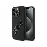 Karl Lagerfeld Silikoninis Karl Script dėklas skirtas iPhone 15 Pro - juodas