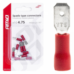 Konektory izolowane męskie płaskie 4.75mm 0.5-1.5mm2 10A 10 szt. AMIO-03065