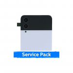 Ekranas skirtas Samsung F721 Z Flip4 (OUTER) su rėmeliu / White / (Service Pack)