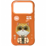 &bdquo;Nimmy CoolCute 2.0&ldquo; katės dėklas, skirtas &bdquo;iPhone 17 Pro&ldquo; &ndash; oranžinis