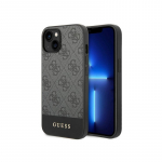 &bdquo;Guess 4G Stripe&ldquo; kolekcijos dėklas, skirtas &bdquo;iPhone 14 / 15 Plus&ldquo; &ndash; pilkas