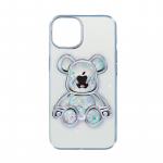 iLike Apple iPhone 11 silikoninis dėklas, spausdintas &bdquo;Desire Bear&ldquo; sidabrinis