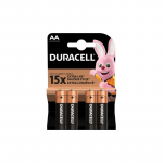 AA (LR6) 1,5 V &bdquo;Duracell BASIC&ldquo; serijos &scaron;arminės MN1500 baterijos, pakuotėje po 4 vnt.