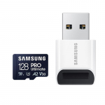 Samsung MicroSD Card with Card Reader PRO Ultimate 128 GB microSDXC Memory Card Flash memory class U3 V30 A2