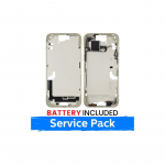 Ekrano rėmas / Vidinis korpusas skirtas Apple iPhone 15 Plus korpusas + baterija / Yellow / (Service Pack)