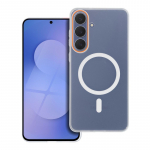 Samsung A56 Go dėklas, oranžinis, suderinamas su MagSafe, skaidrus