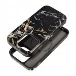 &bdquo;iPhone 16 PRO Forcell F-Protect Mirage&ldquo; dėklas, suderinamas su &bdquo;Magsafe Military Drop-Test&ldquo; juodo marmuro korpusu.