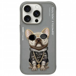 NIMMY dėklas GLASSES COOL DOG, skirtas IPHONE 16 Pro Max, pilkas