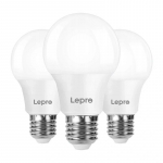 LEPRO 100089-WW-EU-3 LED spuldze, E27, A60, 8.5W (60W), 806 lm, 2700K silti balta, 180&deg;, 3 gab. komplekts
