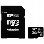 Silicon Micro SDHC 32GB Elite + UHS adapteris,