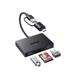 Ugreen kortelių skaitytuvas USB-A / C, juodas