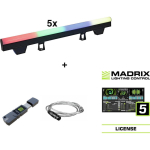EUROLITE komplekts 5x LED PT-100 / 32 Pixel DMX caurule ar Madrix programmatūru