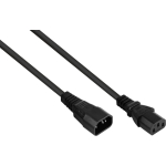 Kabelmeister C14 uz C13 strāvas pagarinājuma kabelis, 3m, melns, 1.00mm&sup2;, 10A / 250V, H05VV-F, taisni savienotāji SK1430