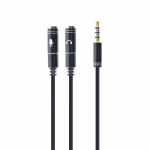 Gembird !Adapter audio mikrofono 3.5mm mini Jack / 4PIN / 0. audio kabelis 0.2 m 2 x 3.5mm juodas