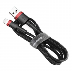 &bdquo;Baseus Cafule&ldquo; USB-A / &bdquo;Lightning&ldquo; 2.4A QC 3.0 laidas 1 m &ndash; juodas ir raudonas