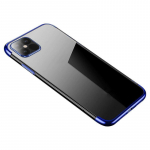 Clear Color Dėklas Gel TPU dangtelis su metaliniu rėmeliu, skirtas Samsung Galaxy A33 5G blue