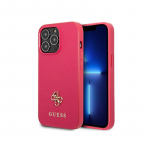 Guess Saffiano 4G Small Metal Logo dėklas, skirtas iPhone 13 Pro / 13 - rožinis