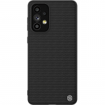 Nillkin Textured Case tvirtas sustiprintas dėklas su gelio rėmeliu ir nailonine nugara, skirta Samsung Galaxy A73 juodai