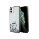 Karl Lagerfeld Liquid Glitter Choupette dėklas iPhone 11 / Xr - skaidrus