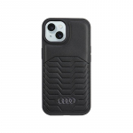 Audi sintetinės odos dėklas su MagSafe, skirtas iPhone 15 / 14 / 13 - juodas