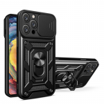 Hybrid Armor Camshield iPhone 16 Pro Max Armored dėklas su kameros dangteliu ir stovu &ndash; juodas