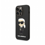 Karl Lagerfeld Apple iPhone 14 Pro Max skysto silikono Ikonik NFT dėklas, juodas
