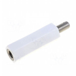 Izoliacinė įvorė, &scaron;e&scaron;iakampė, M4, M4, ilgis: 20 mm, veržliarakčio dydis: 8 mm, UL94V-3