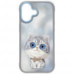 &bdquo;Nimmy Big Eyed Pet 2.0&ldquo; katės dėklas, skirtas &bdquo;iPhone 17&ldquo; &ndash; pilkas