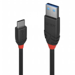USB Laidas - LINDY Black Line USB 3.2 Type A į C Laidas, M / M, 10Gbps, 15W, 0.5 m, Juodas