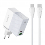 Sieninis įkroviklis LDNIO A2620C USB, USB-C 65W + USB-C &ndash; USB-C laidas