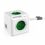 Galia - Allocacoc PowerCube Extended USB 4 Sockets 2 USB 1.5m Žalia