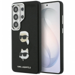 Karl Lagerfeld Saffiano dvigubų galvučių metalinis dėklas, skirtas Samsung Galaxy S26 Ultra - juodas