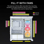 Kompiuterio korpusas - Corsair 4500X LX-R RGB Mid-Tower, au&scaron;inimo palaikymas, balta