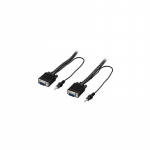 Deltaco monitoriaus kabelis RGB HD15 3,5 mm garso 5 m juodas