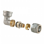 Dviguba i&scaron;ardomoji alkūnė 1470, 18 mm x 1 / 2", vidin. sriegis