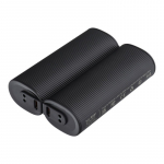 I&scaron;orinė baterija Veger W0587 2,4A 2 vnt. 2 x 5000 mAh su rankų &scaron;ildytuvu, juodos ir sidabrinės spalvos