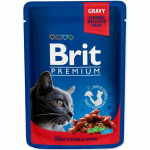 BRIT Premium Cat jautienos tro&scaron;kinys ir žirneliai - &scaron;lapias kačių ėdalas - 100 g