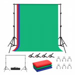 Foto studijos įranga - Puluz PKT5204 fono laikiklio sistema 2x2m raudona žalia mėlyna