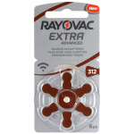 Klausos aparato baterijos, 312 dydžio, 1,45 V &bdquo;Rayovac Extra Advanced Zn-Air PR41&ldquo;, 6 vnt. pakuotėje.