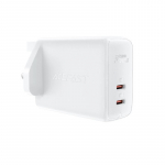 &bdquo;Acefast A32 PD 50W Gan&ldquo; (USB-C+USB-C) dviejų prievadų įkroviklis (JK), baltas