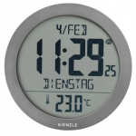 KIENZLE DCF Radio-Controlled Wall Clock with Room Temperature Display, Anthracite
