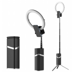 Cyke YY-1 Collapsible diam 26cm LED ring light with built-in stand 2m / 4000mAh battery Black
