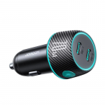 Joyroom JR-CCN02 Auto Lādētājs 2x USB-C 70W ar LED Fona Apgaismojumu, Melns