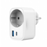 Lādētājs Gembird 2 prievadų USB greitasis įkroviklis su 20 W kintamosios srovės lizdu, baltas 8716309133883