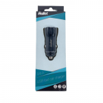 - BULLET USB automobilinis įkroviklis Q3.0 + C tipo 2.4A, juodas