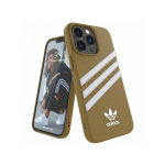 &bdquo;Adidas OR&ldquo; liejamas PU dėklas, skirtas &bdquo;iPhone 13 Pro&ldquo; / &bdquo;iPhone 13&ldquo; &ndash; smėlio ir aukso spalvos