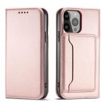 Magnetinis kortelės dėklas, skirtas Samsung Galaxy S23 Flip Wallet Stand Rožinė