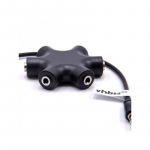 vhbw 5 krypčių 3,5 mm lizdo garso skirstytuvas, juodas
