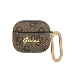&bdquo;Guess GUA34GSMW AirPods 3&ldquo; dėklas, rudas / rudas 4G &bdquo;Script Metal Collection&ldquo;